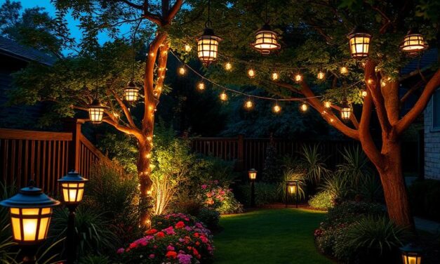 Stylowe oświetlenie ogrodu: pomysły z lampami, girlandami i latarniami