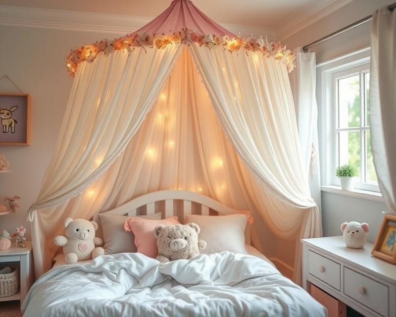 Jak wybrać i samodzielnie wykonać baldachim nad łóżko do pokoju dziecięcego