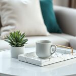 Dekoracje na mały stolik kawowy: jak stworzyć stylową aranżację bez zagracenia przestrzeni